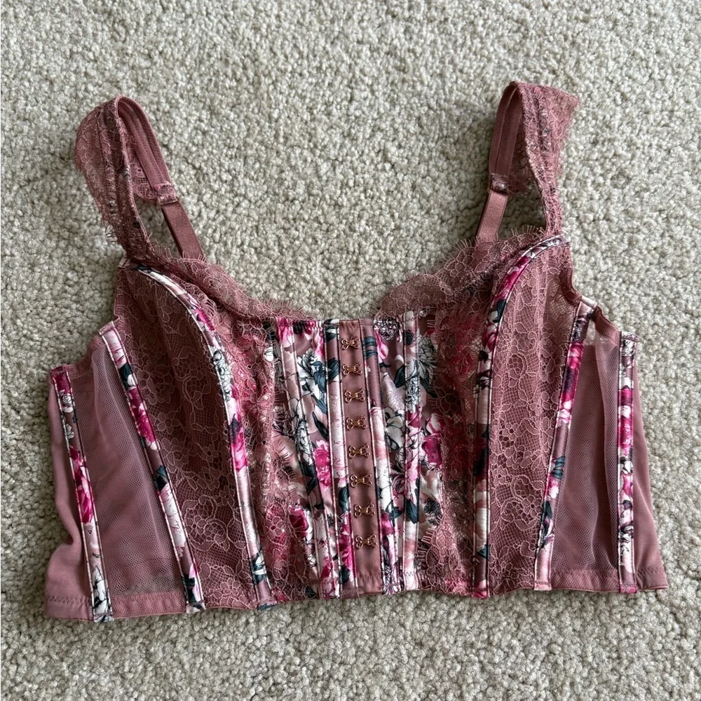 NWT Victoria’s Secret Dream Y2K Angels Corset Bustier Lace floral fairy large